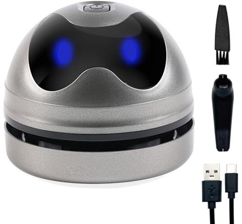Hallocool Desktop Vacuum Cleaner Mini Vacuum Cleaner for Crumbs Desk Table USB Vacuum Sweeper for Cleaning Eraser Crumbs Seeds Pet Hairs Flakes Computer Keyboard