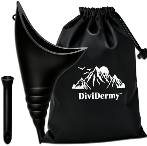 Urinario Femenino Dispositivo, Reutilizable Orinal Mujer, Orinal Femenino Silicona, Práctico Y Cómodo, Para Mujeres, Adecuado Para Uso Al Aire Libre, Camping, Viajes (Negro)