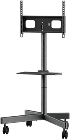 QICBYING Soporte De Suelo para TV De 23 A 60 Pulgadas - Carro De TV Móvil Soporte con Ruedas, Ajuste De Altura con Bandeja, Podio para Sala De Conferencias Soporte Universal para TV