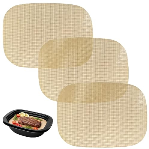 3 Fogli da Forno Riutilizzabili per Thermomix TM7 Varoma, Tappetini Antiadenti Resistenti fino a 250°C, Accessorio Lavabile per Cottura a Vapore e Forno
