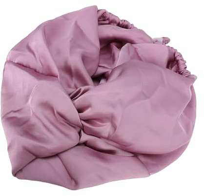 Brrnoo Cuffia per Capelli per Dormire, Chiusura Elastica Regolabile a Doppio Strato Cuffia in Raso di Seta Sintetica con Morbida Fodera Interna, per Capelli Lunghi Ricci Previene (viola chiaro)