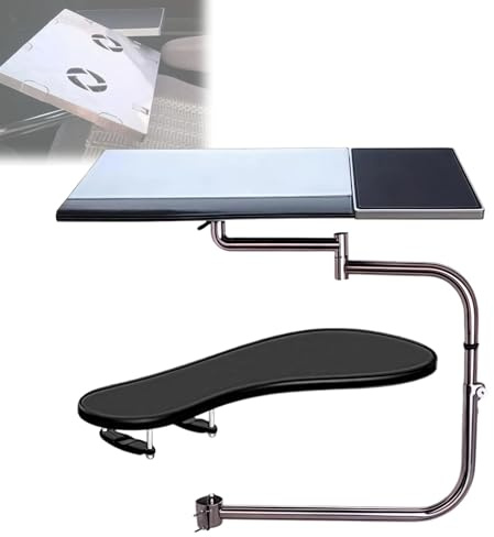 Justerbar ergonomisk tangentbordsbricka med 360° lutning och stolklämma för förbättrad komfort och produktivitet