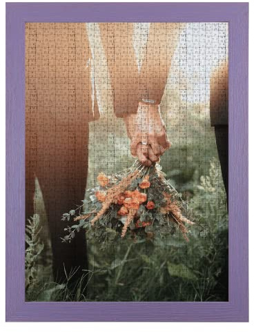 Wallazz Cornice Porta Puzzle 2000 Pezzi 75,4x98,4 cm Lilla - Cornice per Quadri e Puzzle, Frontale Trasparente in Crilex, Made in Italy - Design Elegante da Parete