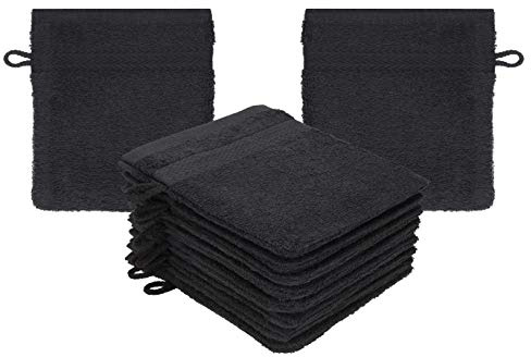Betz Premium Juego de 10 Piezas de Manoplas de baño – franelas de Rizo para Limpieza Facial - de algodón 100% - manopla de baño para bebés - Grafito