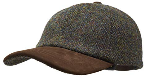 Borges & Scott Munro Baseball Cap - 100% Wolle - Harris Tweed – Schirm aus Nubuk Leder