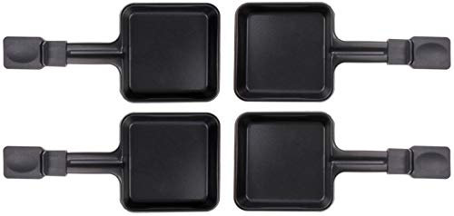 4 sartenes para raclette 23178, 10 x 10 cm, esmaltadas, universales para raclette (dimensiones véase el texto)