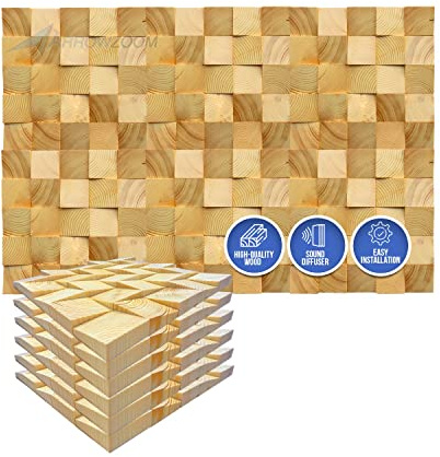 Arrowzoom Holz Wandpaneele 12x12in AZ1234 | Dekorative Wandpaneele fuer Zuhause, Buero, Studio und Innenraeume mit robuster Oberflaeche