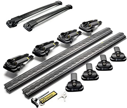 Turtle AIR1 | Dachgepäckträger Dachträger | Kompatibel mit Skoda Superb 3 Kombi 2015+; Dient der Montage von Dachboxen, oder Dachfahrradträger, Leiter | Robuste Konstruktion aus Aluminium