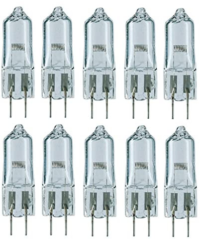 ShuoHui GY6.35 Halogen-Leuchtmittel, 35 W, 12 V, dimmbar, G6.35 T4 für Unterschrank-Typ-JC-Beleuchtung, warmweiß, 2700 K, 10 Stück