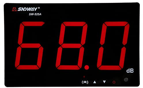 Schallpegelmesser, SW-525A Dezibel Messgerät mit LCD Bildschirm, 30-130dB Dezibelmesser, Dezibel Meter Digitale Schallpegelmesser Wandmontag mit Alarmfunktion