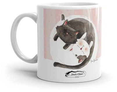 Paolo Chiari Tazza in Ceramica Linea Miao, I Love My Cat, 300 ml (Gattini)