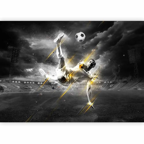 murando Premium Photo Wallpaper Football 350x256 cm / 138x97 Non-Woven Premium Art Print Fleece Wall Mural Decoration Poster Picture Design Modern - Graffiti Child Black 10110907-6