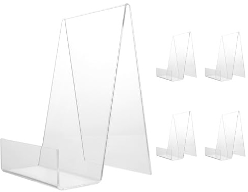 5 Pièces Presentoir Livre 14,5 x 10 x 10,5 cm Acrylique Présentoir Livre Plastique Support Livre Transparent Présentoir En Acrylique Incliné Support De Livre Supports De Marchandises Pour Livres