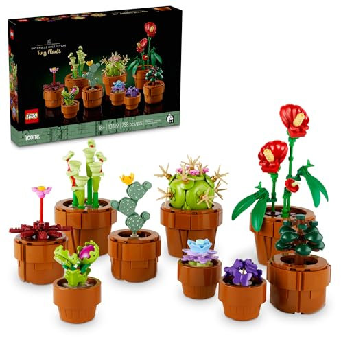 LEGO Icons - Kit de construction de petites plantes - Cactus - Idée cadeau pour les amateurs de fleurs, carnivores, flore tropicale et aride, construction et exposition, collection botanique,