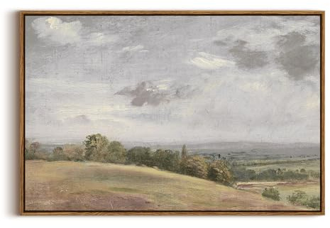 InSimSea Gerahmte Landschafts-Leinwand, Große Wandkunst, Wildfeld-Landschaftsmalerei-Drucke, Wanddekoration, Moderne Bauernhaus-Dekoration, Rustikale Wanddekoration für Wohnzimmer, Schlafzimmer