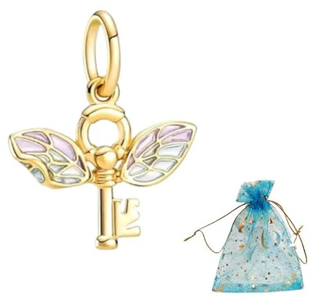 JABEDE Charm en argent S925 inspiré de la saga Harry compatible avec les bracelets des grandes marques et pochette noire élégante pour la Saint Valentin