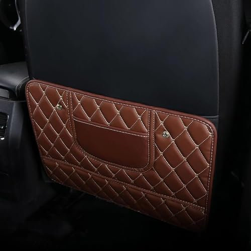 IUKTHHJOR Auto Rücksitz Anti Kick Pad Für Ren-Ault Kadjar Renault Zoe Renault Koleos, 2 Stück Leder-Autositz-Trittmatte wasserdichte Rückenlehnenschutz mit Organizer Taschen Innenzubehör,C