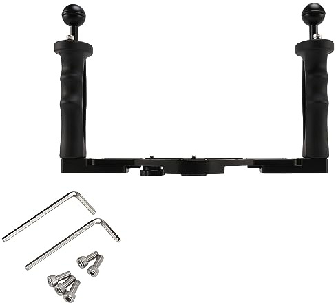 Hopbucan Doppio Stabilizzatore Portatile Immersione Subacquea Alloggiamenti Della Macchina Fotografica Vassoio/Grip Impermeabile Con Doppia Maniglia Per Dome Port Custodia Impermeabile