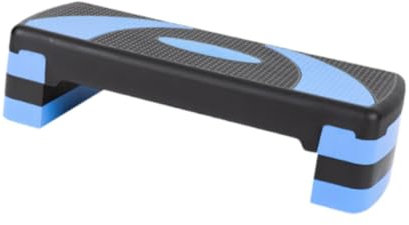 FLCPJGV Aerobic-Stepper, Workout-Stepper für Männer und Frauen, stabile, höhenverstellbare Übungs-Step-Plattform für mit Gewichten im, Schwarz Und Blau, 78cm