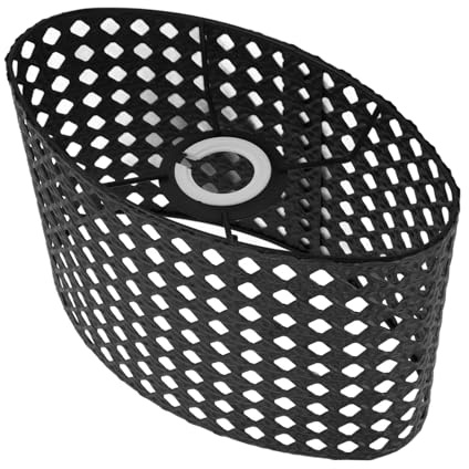 Lampenschirme, hohler ovaler Eisen-Lampenschirm, Metall-Lampenschirm, Rautenlöcher, hohl geschnitzter Lampenschirm Metall Lampenschirm für Lampenfassungen des Kalibers E27 E14 (Schwarz)