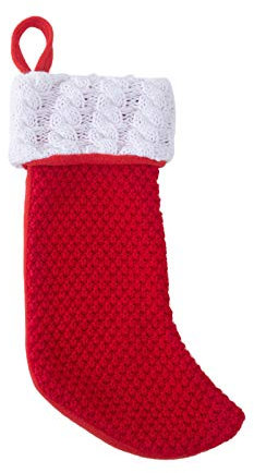 TianWlio Nikolausstrumpf Weihnachtsstrumpf Deko Socken Stricken, Weihnachten, gestrickte Größe, große Strümpfe, Weihnachtsdekoration, Wolle, Heimdekoration Weihnachtsdeko Kamin Wand (Red, One Size)