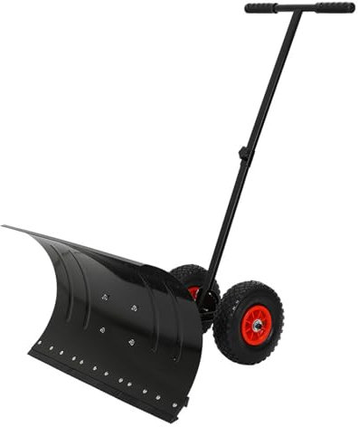 Genérico Pala quitanieves, Pala quitanieves Manual con Ruedas, Tabla de Nieve de Empuje, Herramienta quitanieves para el hogar, Pala quitanieves para vehículos, empujador de Nieve Ajustable con Rueda