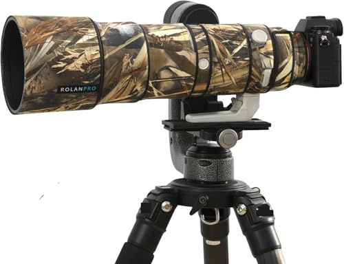 ROLANPRO Copertura Camouflage per Obiettivo compatibile con Sony FE 200-600mm F5.6-6.3 G OSS Giacca Custodia Protettiva per Obiettivo-#39 Canne B Impermeabile