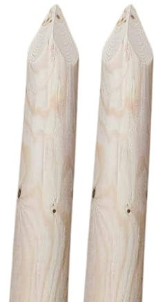 TIMBERMIK ø 8cm Pack De 2 Estacas De Madera con Punta Largo 200 cm Tutores para Plantas Sin Impregnar Poste Jardín Madera Natural para Árboles Poste para Valla Piquetas