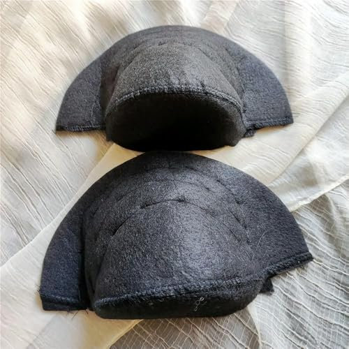 LOUKEKE Paar Dicke, 5 cm Dicke, übertriebene, weiße, gepolsterte Schulterpolster, Schwarze Bühnenmode, Mantel-Dekor-Accessoires, Schulterpolster