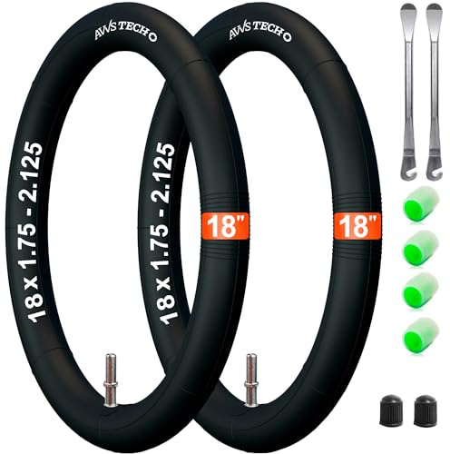 18 x 1,75 AV 40 slang, barncykel, hopfällbar cykel och cykelsläp, 18 tum, 18 x 1,75/1,95/2,125 med bilventil 40 mm (schraderventil) Inkluderar 2 monteringsspakar 2 stycken paket kompatibel med 18 tum