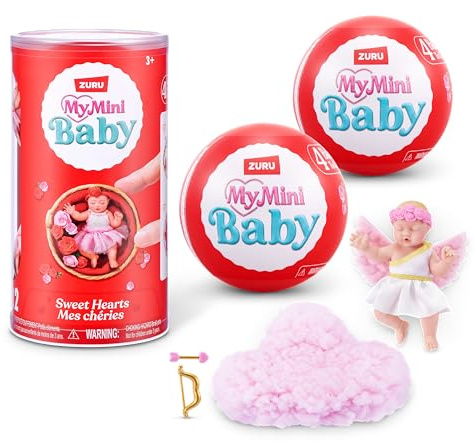 MY MINI Baby Sweet Hearts 2 Pack by ZURU – Collectible Mystery Capsule Baby Doll with Accessories & Playset, Realistic Miniature Toy for Girls Ages 3+