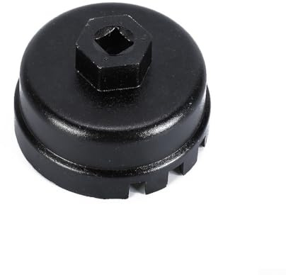 Clé à filtre à huile pour Toyota 14 flûtes, capuchon de 64 mm, finition noire anodisée pour une utilisation durable