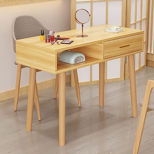 Estación de Mesa de manicura Funcional Elegante, Banco de Trabajo de Arte de uñas con cajón y Escritorio de imitación de mármol Patas de Madera sólida Técnico de uñas para pedicura y tratami