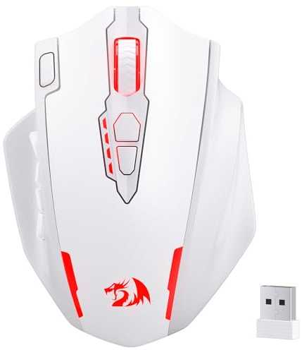 Redragon M913 MAX Wireless MMO Gaming Mouse 26000 DPI Remapping Keys | Cable-Free 0 Delay, Dedicated for FPS Gamers, Redefine Keybinding Macro, Vibing Backlight, Ergonomic Grip Body Comfort