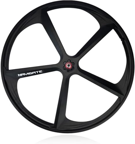 CUCKQUIC 700C Laufradsatz Schwarz 5 Speichen Fixie-Fahrrad-Laufradsatz Mag Fahrradfelgen Vorder- und Hinterrad 100/120 mm V-Brake für 23-28C Rennräder Front