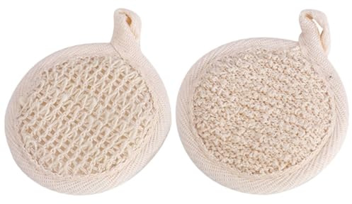 VINTORKY Körperpeeling Duschhandtuch 2 Stück aus Hautfreundlichem Material Weiche Natürliche Peeling Schwämme für Gründliche Reinigung und Sanfte Pflege unter Dusche und Bad