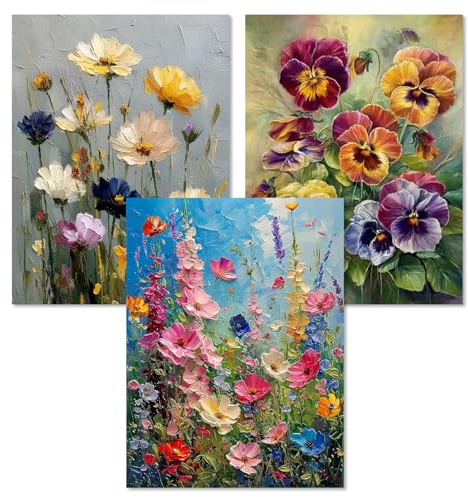 Yaostarart Blumen Diamond Painting 3er Set Erwachsene-5D Diamond Painting Blumen,Full Drill Diamant Painting Bilder-30x40cm DIY Diamant Malerei Wanddekoration & Bastelset Geschenk