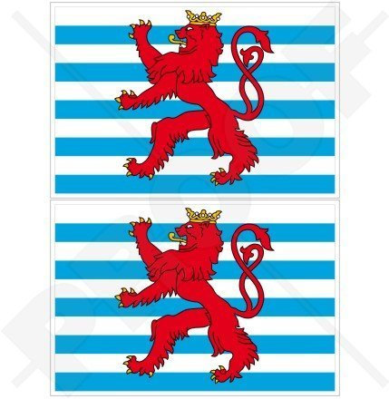 LUXEMBURG zivil Fähnrich Flagge, Luxemburg 100mm Auto & Motorrad Aufkleber, x2 Vinyl Stickers