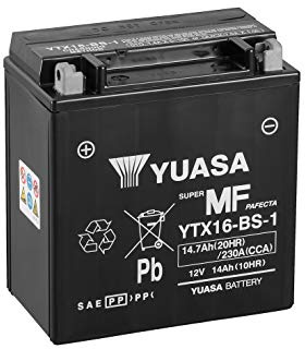Yuasa YTX16-1 12V 230 CCA wartungsfreie VRLA Motorradbatterie