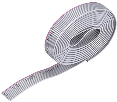 sourcing map IDC Flachbandkabel, 2m Länge, 1,0mm Abstand, 10 Poliges, Grau für AWM 2651 Grau