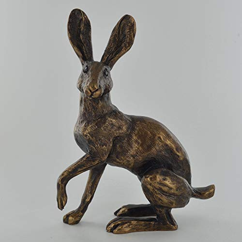 Prezents.com Harriet Glen Dekofigur Hase, Bronze-Effekt, Heimdekoration, Tier-Geschenkidee, Höhe 19 cm