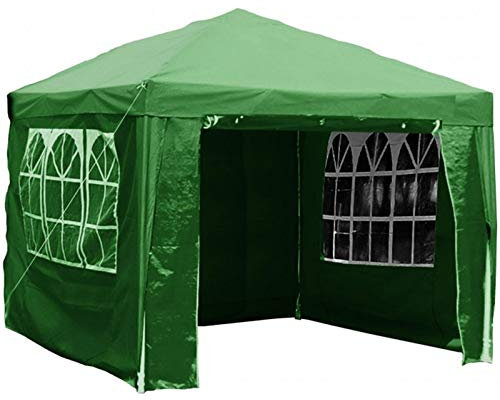 Gr8 Garden Gazebo with Sides Outdoor Waterproof Beach Party Festival Camping Tent Canopy Wedding Marquee Awning Shade 3mx3mx2.45m[Green]