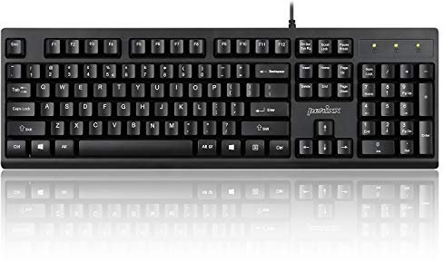 Perixx PERIBOARD-523 Wired Washable USB Keyboard, TÜV Certified with IP 58 Level, Black, US English Layout