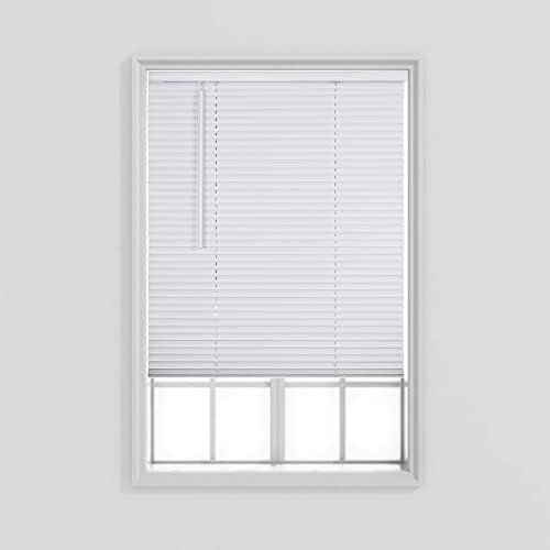 Comfy Hour 25x41 White Magnetic Blinds for Metal Doors, Cordless No Drill Aluminum Window Shade, Room Darkening Blinds for French Door Bedroom RV
