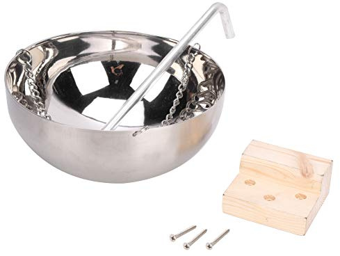 oueaen Sauna-Aromaschale, 20cm Edelstahlschale Mit Ätherischen Ölen Aus Edelstahl Mit Holzplatte Und Schrauben, Aromatherapie-Ölschale, Geeignet Für Traditionelle/Infrarotsauna