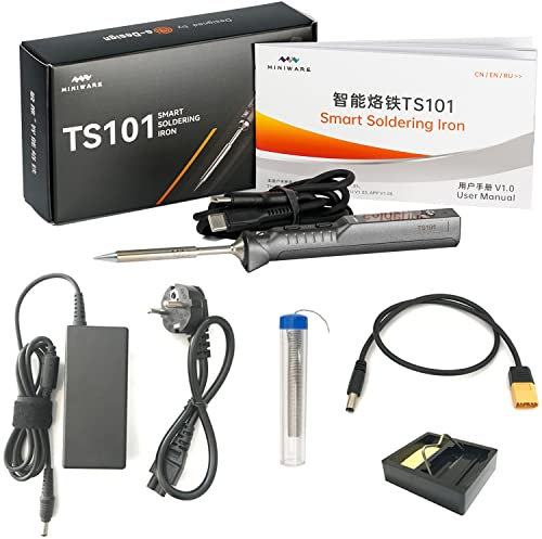 MINIWARE Original TS101 Lötkolben Upgrade von TS100 Portable Digital OLED Temperatur Einstellbare USB Typ C Schnellheizkolben Lötkolben Set (mit TS-BC2 Spitze)