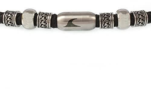 WAVEPIRATE® Segeltau Halskette ATOLL ST Schwarz Silber Herren Männer