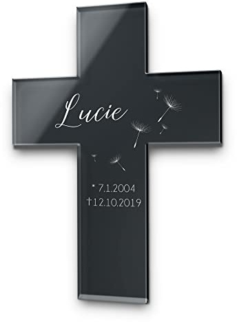 CHRISCK design Tier Grabkreuz mit Gravur aus Acrylglas - personalisierter Grabschmuck Hund Katze - Grabstecker Tier in Kreuz Form als Andenken - große Motivauswahl! - wetterfest für Tiergrab