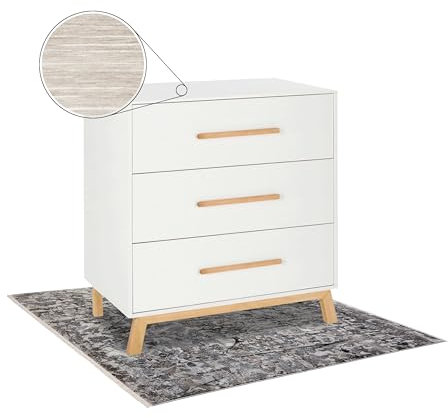 Schardt - Wickelkommode Venice - Kommode mit abnehmbaren Wickelaufsatz - massives Buchenholz - 3 Schubläden mit Selbsteinzug - angenehme Wickelhöhe von 94cm