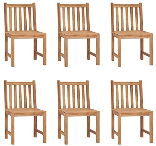 Makastle 6 Stück Gartenstühle Allwetter Terrassenstuhl Gartenstuhl Stuhl Balkonstuhl Gartenmöbel Stühle Gartenstühle Terrasse Balkonstühle Holzstuhl für Balkon Garten, 50 x 53 x 90 cm